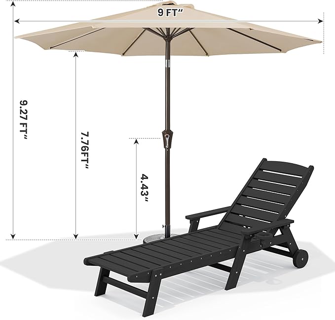 SERWALL Patio Chaise Lounge Chair Set of 2
