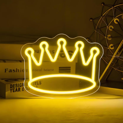 Neonawall Crown Neon Sign for Wall Decor Royal Light Up Business Led Sign Birthday Party Gift Led Decorative Night Signs Room Decorations Christmas Party Gift for Friend Family Girls Boys Home Bedroom