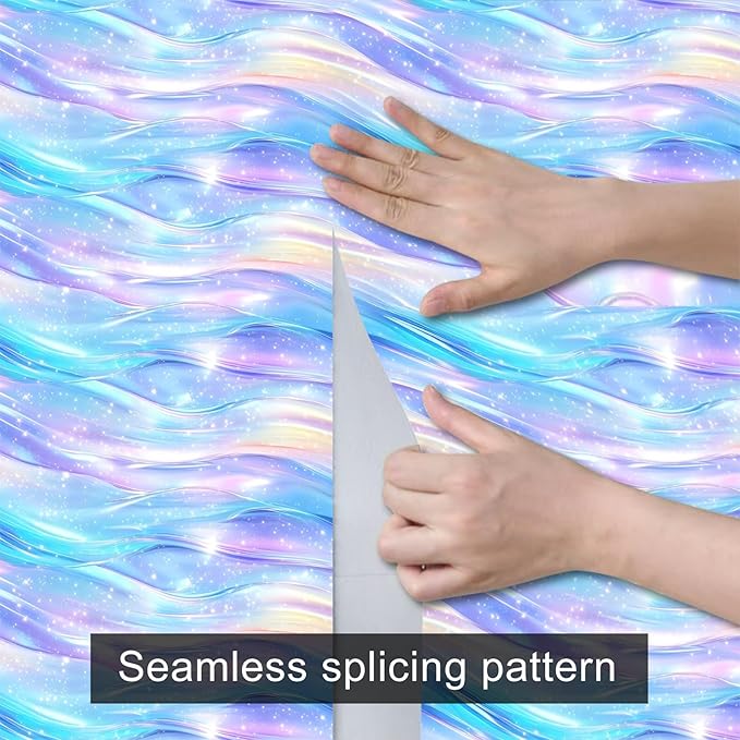 HOMETITUTE Pastel Blue Purple Dream Wave Wallpaper Peel and Stick Contact Paper