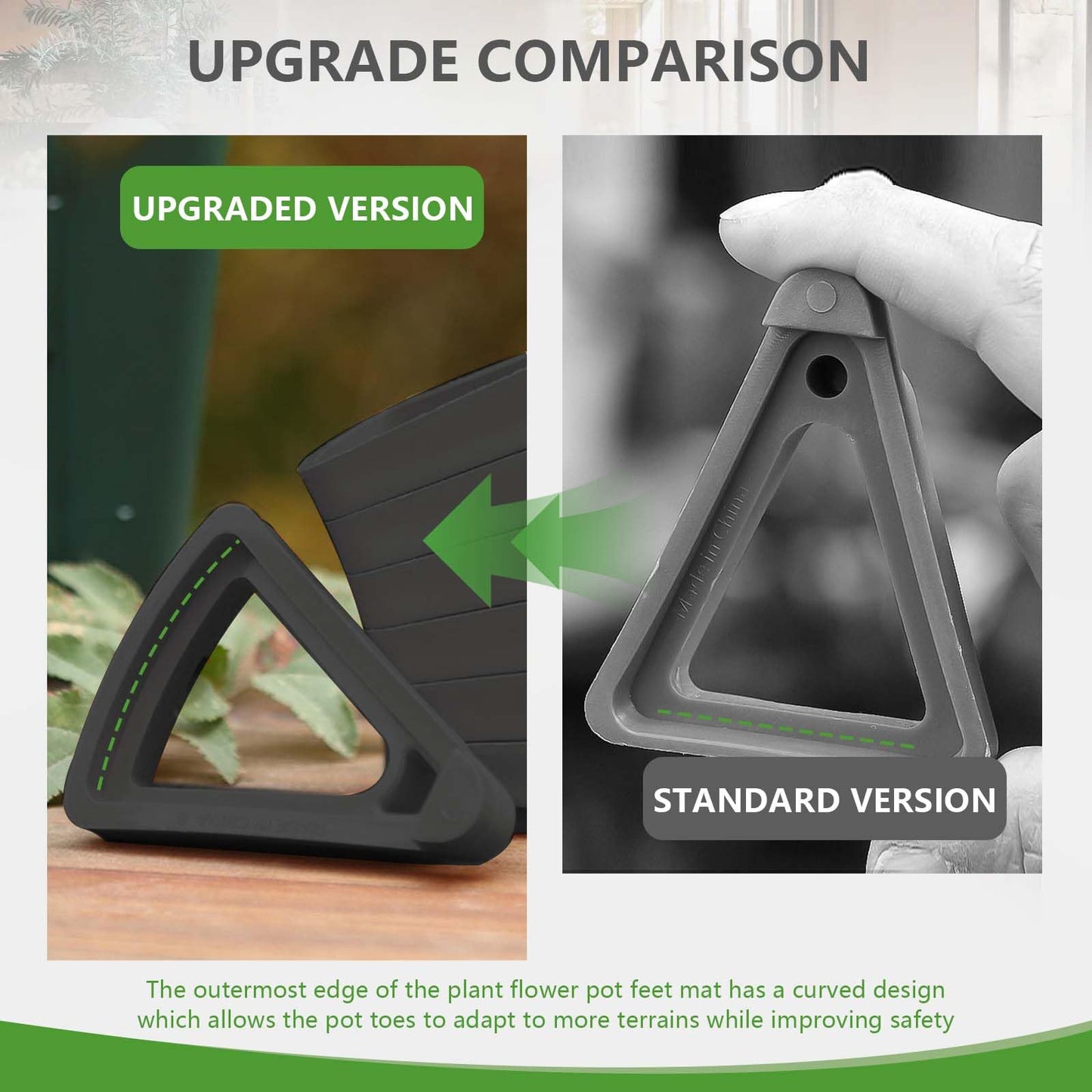 LeafLassie Plant Pot Feet for Outdoor Planters, 24PCS Invisible Flower Pot Risers Toes,Indoor Secure Compressive Environmental Triangular Lifters Supports (Small Black)