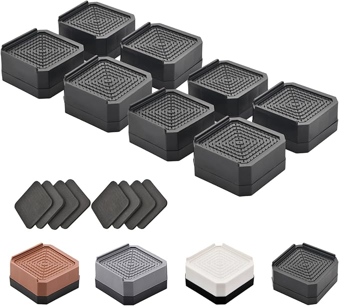 EclatBain Bed Risers Furniture Risers Heavy-Duty Rectangular Adjustable Block 8