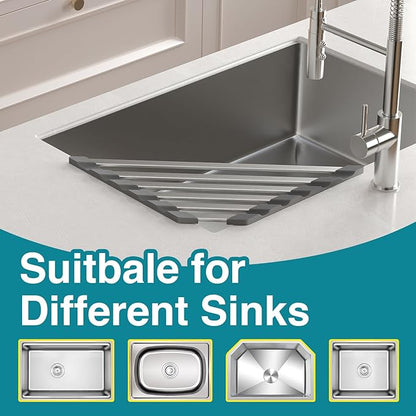 Corner Sink Drying Rack, Heat Resistant Roll Up Mat