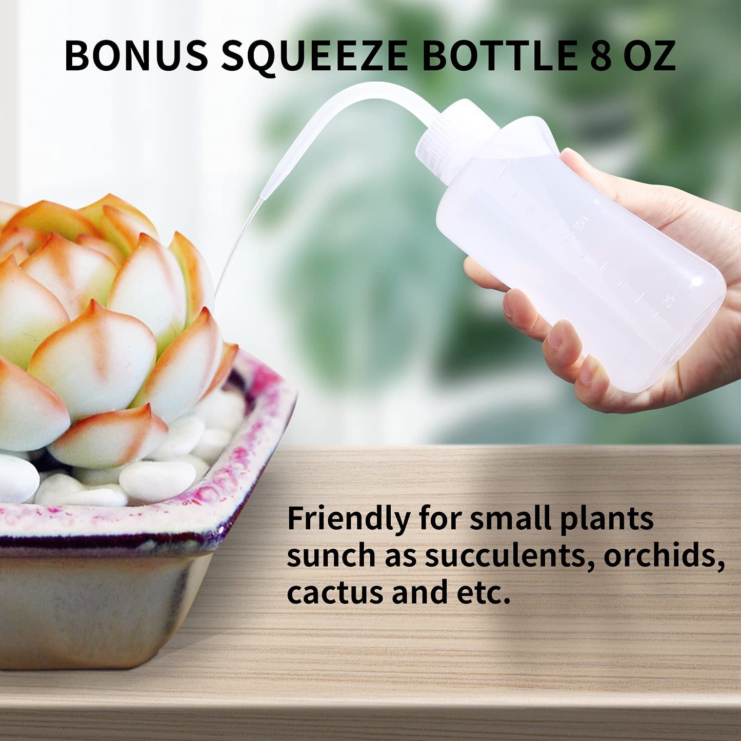 ONEDONE Watering Can Indoor Plants - Plant Watering Can 34 OZ, Long Spout Small Watering Can for House Plants Garden Potted Flowers with Spray Bottle, Squeeze Bottle Green