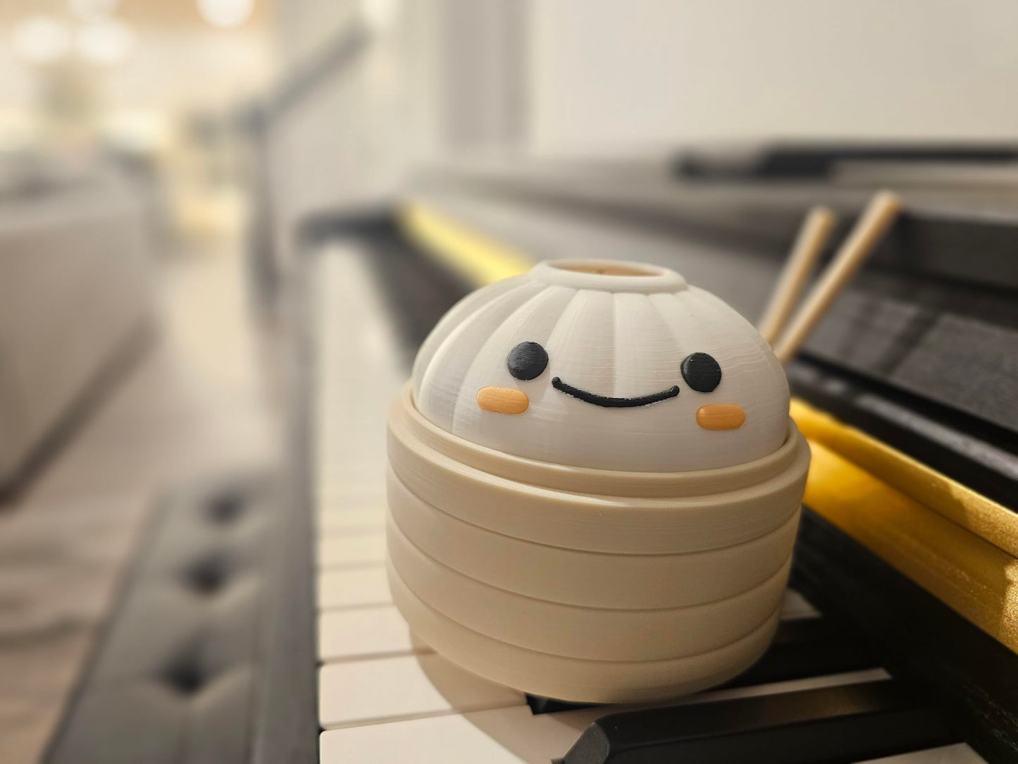 Mivi Collection Kawaii Dimsum Succulent Plant Pot, Cute Dumpling Desk Planter, Mini Bamboo Basket, Small Office Gift, Asian Food Decor, Unique Gift Idea