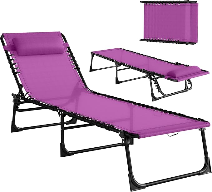 Outsunny Folding Chaise Lounge Chair, Patio Sun Tanning Chair, Outdoor Chaise