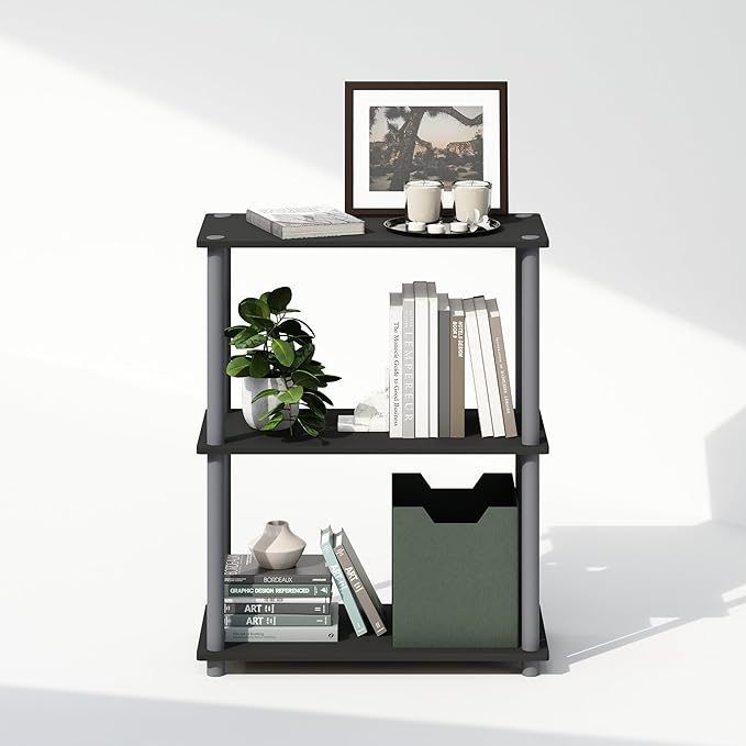 Furinno Turn-N-Tube Book Shelf, 3-Tier Bookshelf, Bookcase