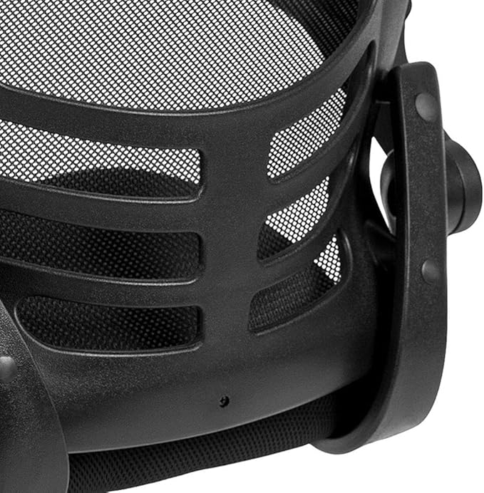 Flash Furniture Kelista Black Mesh Sled Base Side Reception Chair