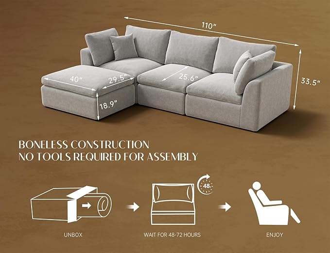 ohllob 110" Cloud Sectional Couches