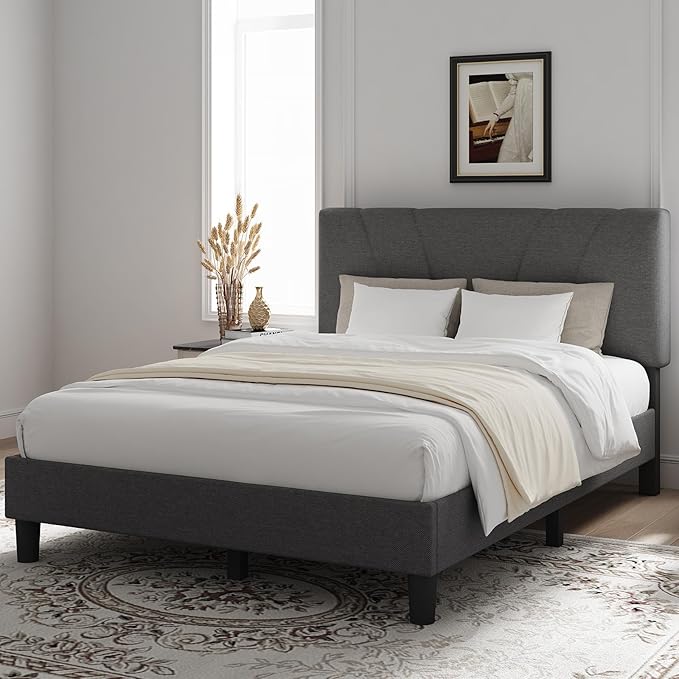 Novilla Queen Size Bed Frame Upholstered Platform Queen Bed Frame