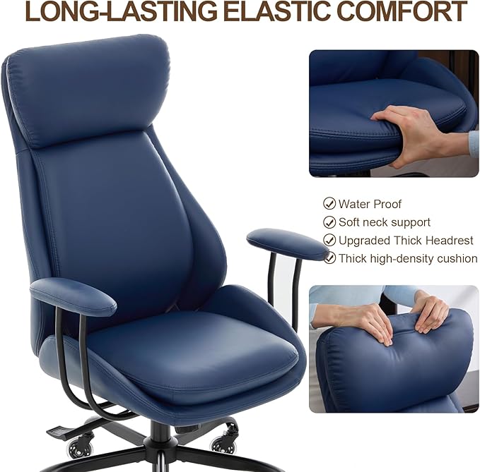 E-Motie Office Chair, Leather Desk Chair
