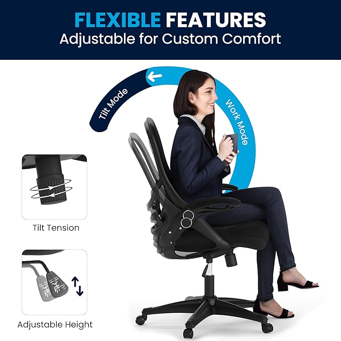 Flash Furniture Porter High Back Black Mesh Ergonomic Swivel Office Chair