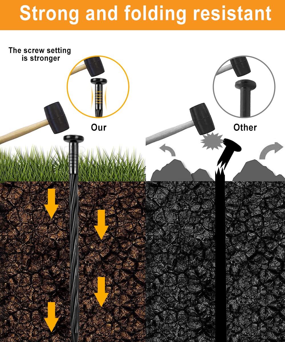 Meboyz 50-Pack 8-Inch Plastic Landscape Stakes,Spiral Edging Spikes Landscape Anchoring Spikes for Paver Edging, Weed Barrier, Artificial Turf & More Weed Barrier, Artificial Turf & More.