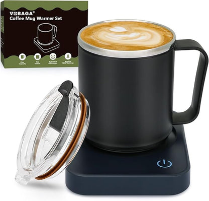 VOBAGA Coffee Mug Warmer Set with Auto Shut Off, 15 oz Coffee Mug Gift Set & 3 Temperature Settings Home Office Desk Accessories Valentine's Day Gift