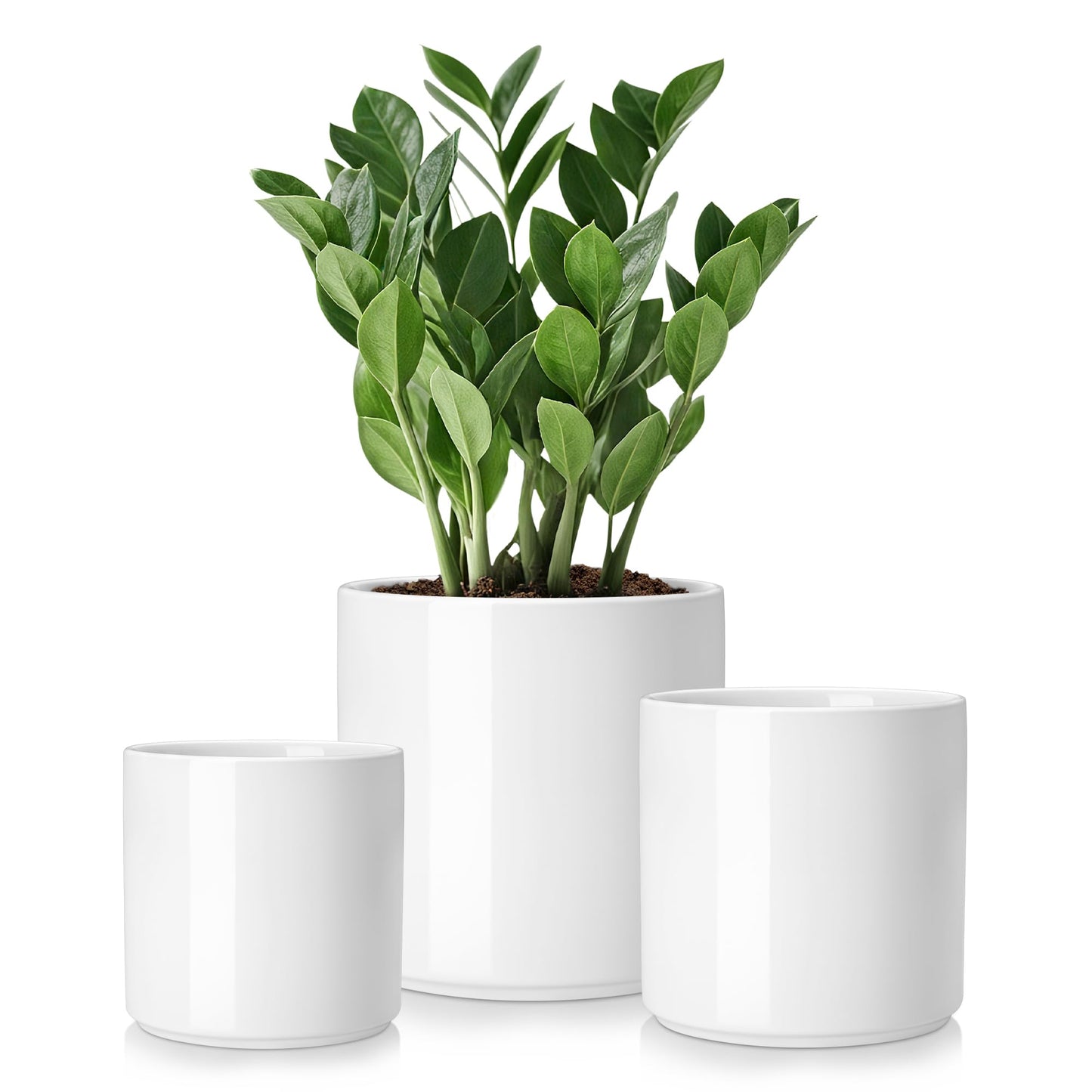 vancasso Ceramic Plant Pots, 6 Piece Planters for Indoor Plants, 4.25+5.25+6.25 Inch Flower Pots with Drainage