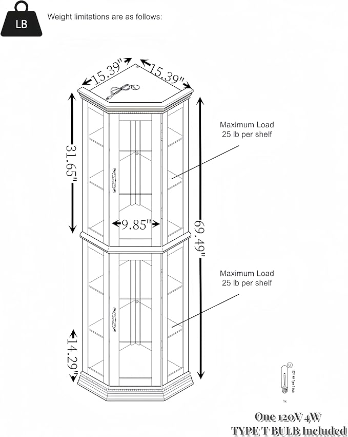 Glass Corner Display Cabinet