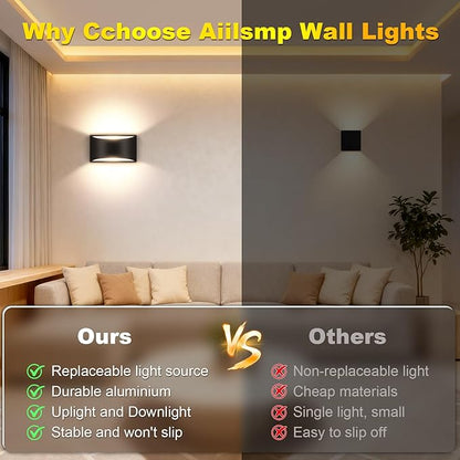 8 Pack Black Modern LED Wall Sconces, 3000K Warm White Hardwired Interior Wall Lights Up and Down Wall Mount Light for Bedroom,Living Room,Hallway(with G9 Bulbs)