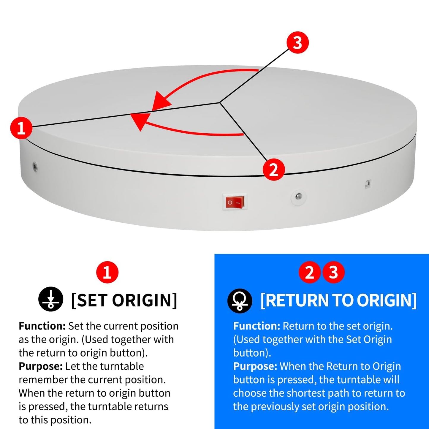 Programmable Motorized Electric Turntable Rotating Display Stand Rotating Platform Spinning Platform Secondary Development Motorized Electric Lazy Susan for 3D Scaner or Display with USB/Bluetooth