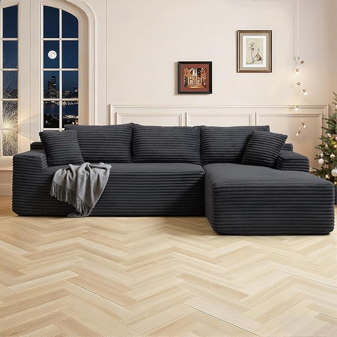 108" Cloud Sectional Couch, Modern Modular Sectional Sofa