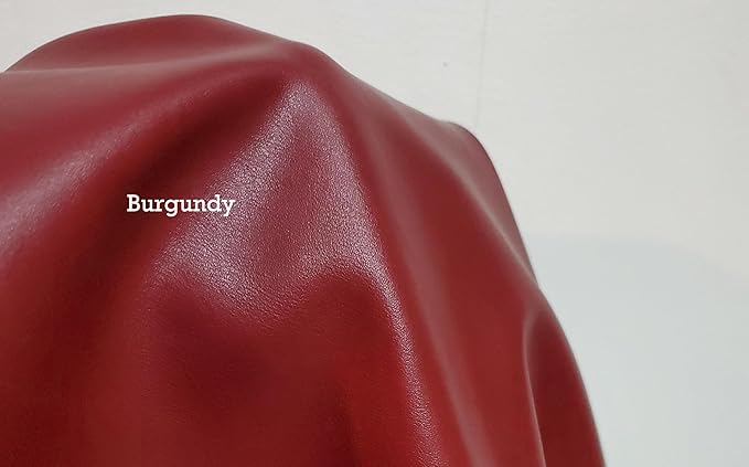 Burgundy Soft Faux Leather Fabric PU Leather Fabric Sheet Synthetic Pleather