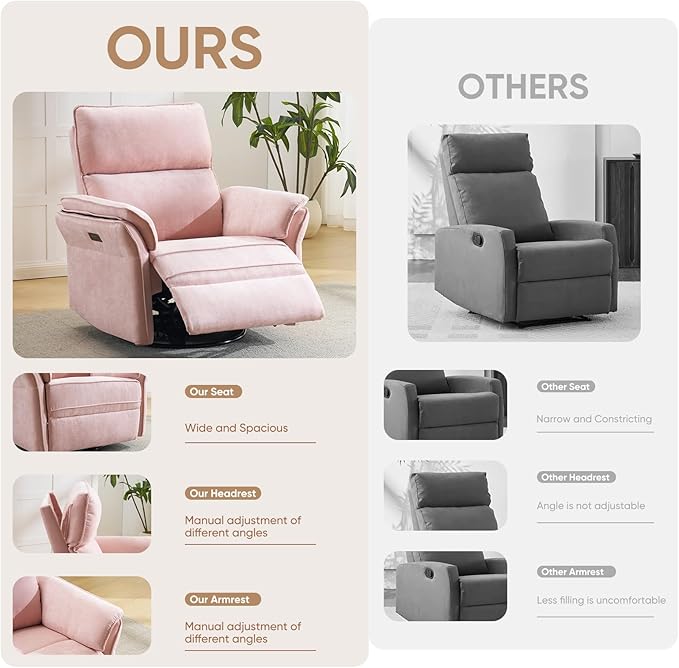 Power Swivel Rocker Recliner, Glider Recliner Nursery Chair