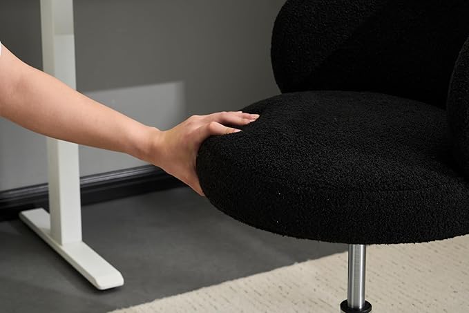 VINGLI Cute Small Swivel Desk Chair Comfy no Wheels, Ergonomic Low-Back Lumbar