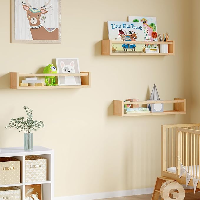 Fixwal Nursery Shelves, 16.5 Inch Floating Bookshelves