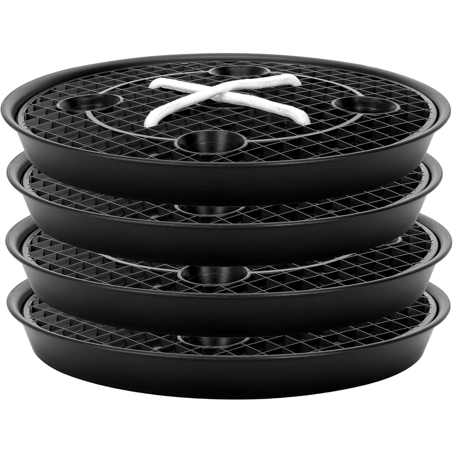 COZYDIG 4 Pack Self-Watering Base for Fabric Pot,Auto-Irrigation Water Delivery System,14Inch Plastic Plant Saucer Stand for for Indoor-Outdoo and Grow Tents Greenhouses