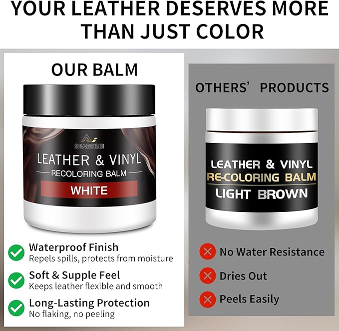 Leather Recoloring Balm and Scratch Repair Kit, Car Seats, Leather Paint & Stain