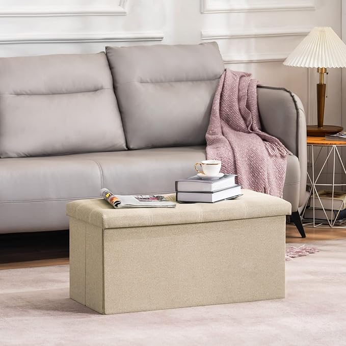 YOUDENOVA 30 inches Folding Storage Ottoman, Ottoman