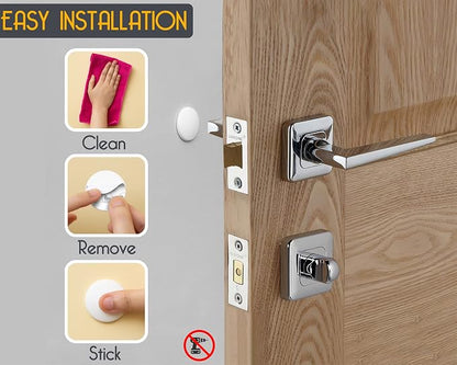 Door Stoppers - 1.57" (12 Pack) - Door Stoppers for Wall with Strong Back Adhesive - Quiet and Shock Absorbent Silicone Wall Protectors from Door Knobs - Protects Every Surface - White