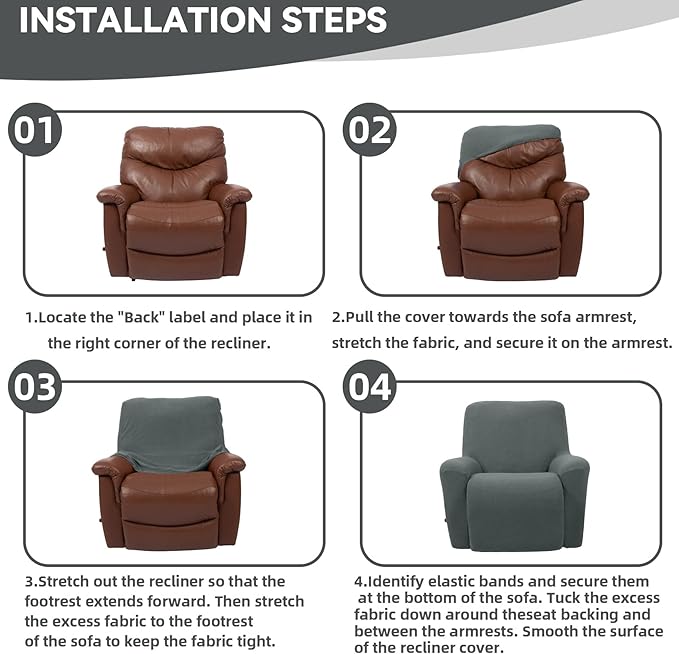 Cupuamon Recliner Chair Covers, Lazy Boy Recliner Covers Stretch Reclining