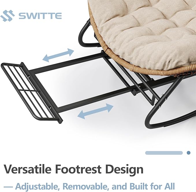 SWITTE Outdoor Papasan Rocking Chair