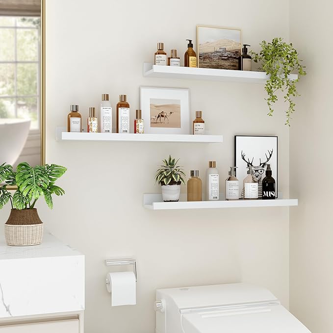 Floating Shelves for Wall, 24 inch Wood Floating Shelves Set of 2, Picture