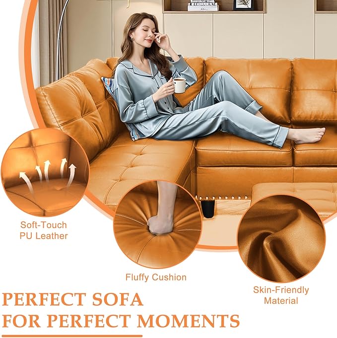 Wakefit Sectional Sofa Couch, Modern 4-Seaters Living Room Furniture Sets