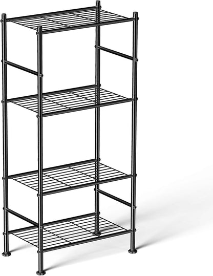 Abiglifty Storage Shelves, 4-Tier Wire Shelving, Metal Shelving with Adjustable Leveling Feet, Garage Storage for Bathroom, Closet, Kitchen