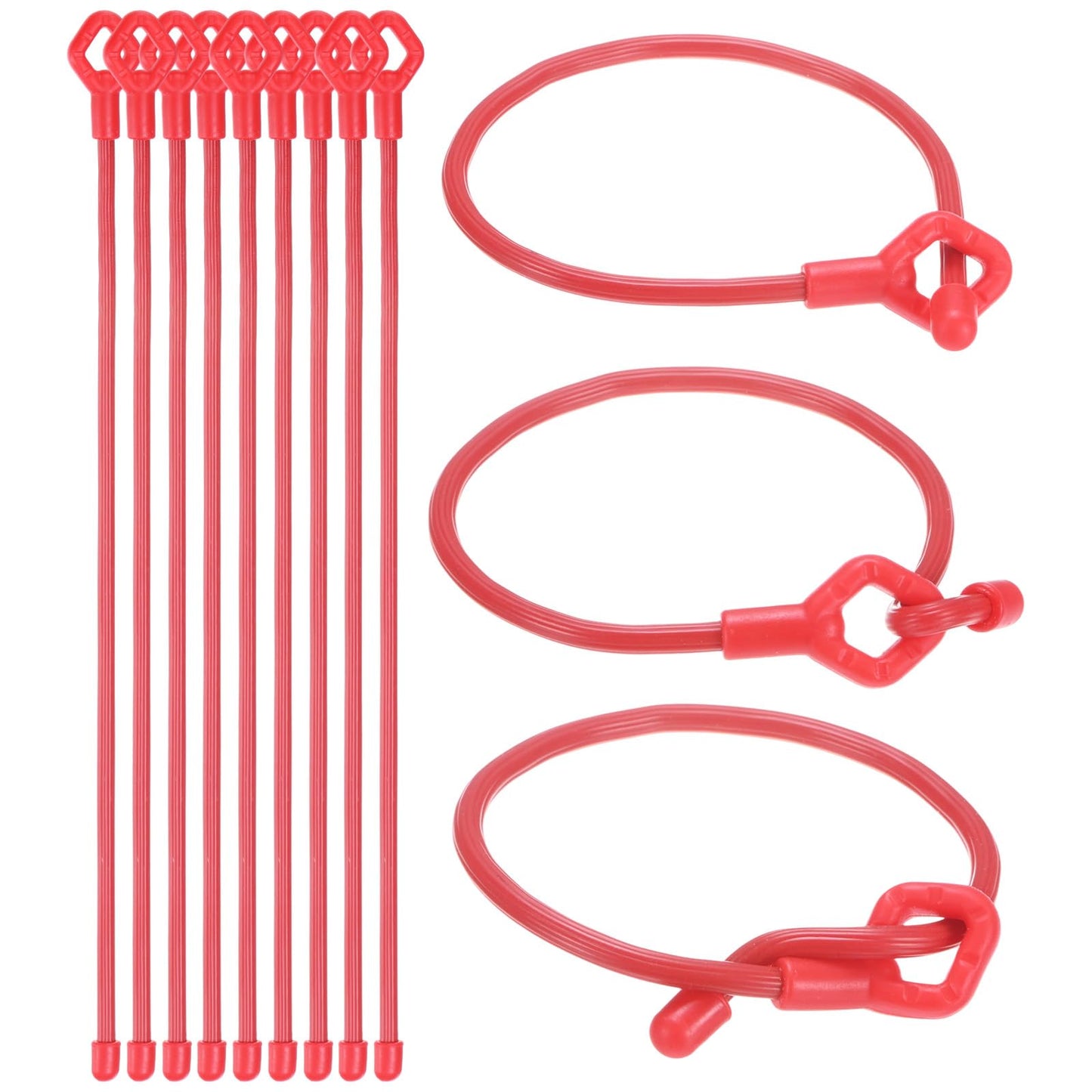 M METERXITY 12-Pack Adjustable Plant Ties, 12inch/30.48cm Silicone Flexible Multi-Function Sturdy Garden Twist Tie for Plant Support/Tree/Shrub/Vine, Reusable Support Twine [Red]