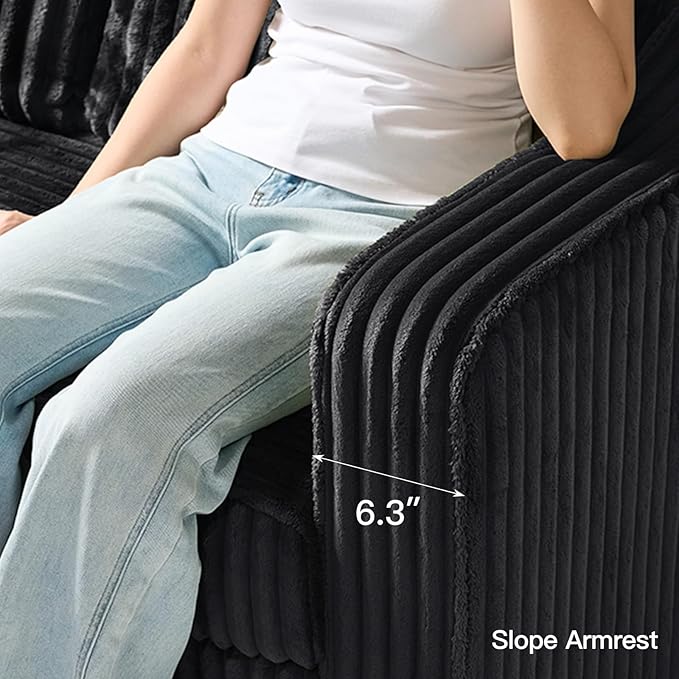 Belffin Sectional Couch with L-Shape Chaise L Shaped Couch with Ottoman
