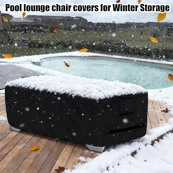 Stackable Chaise Lounge Covers for 2-3 Stackable Patio Lounge Chair, 600D