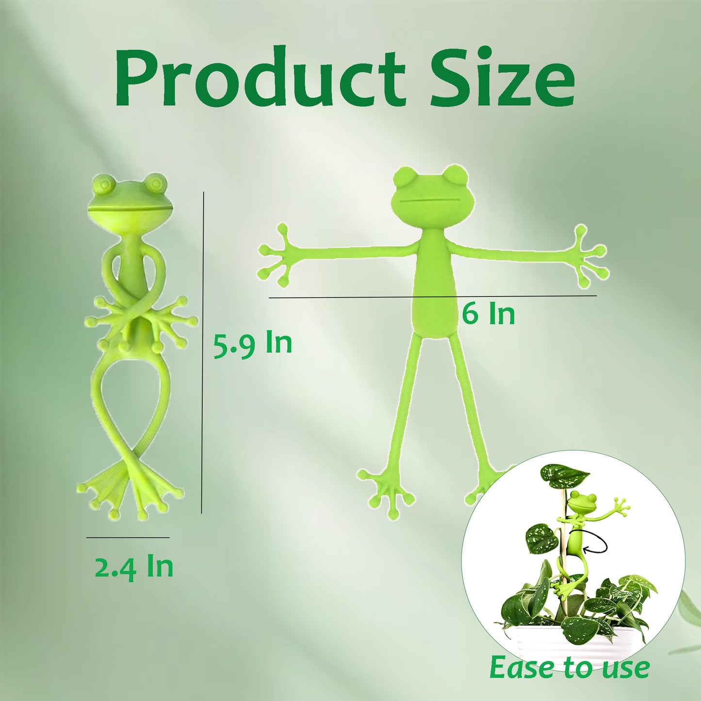 YQCBSU 2025 New Bendable Frog Moss Pole, Monstera Plant Stakes, Plant Support for Climbing Indoor Plants, Wall Clips for Potted Climbers, Plant Accessories for Gardening or Cable Management (6 Pcs)