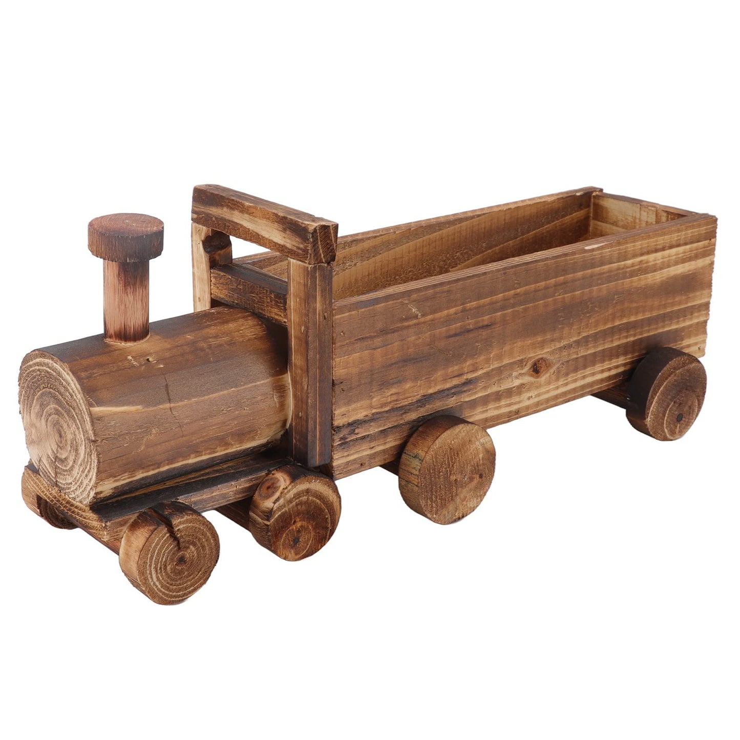 Hapivida Wooden Flower Pot, Train Shape Succulent Plants Containers Retro Plant Potted Bonsai Planter Cute Small Funny Plant Pots