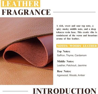 EUQEE Leather Fragrance Oil, 2.02 Fl oz/ 60ml Essential Oils for Diffuser, Candle Making, DIY Soap with Glass Dropper