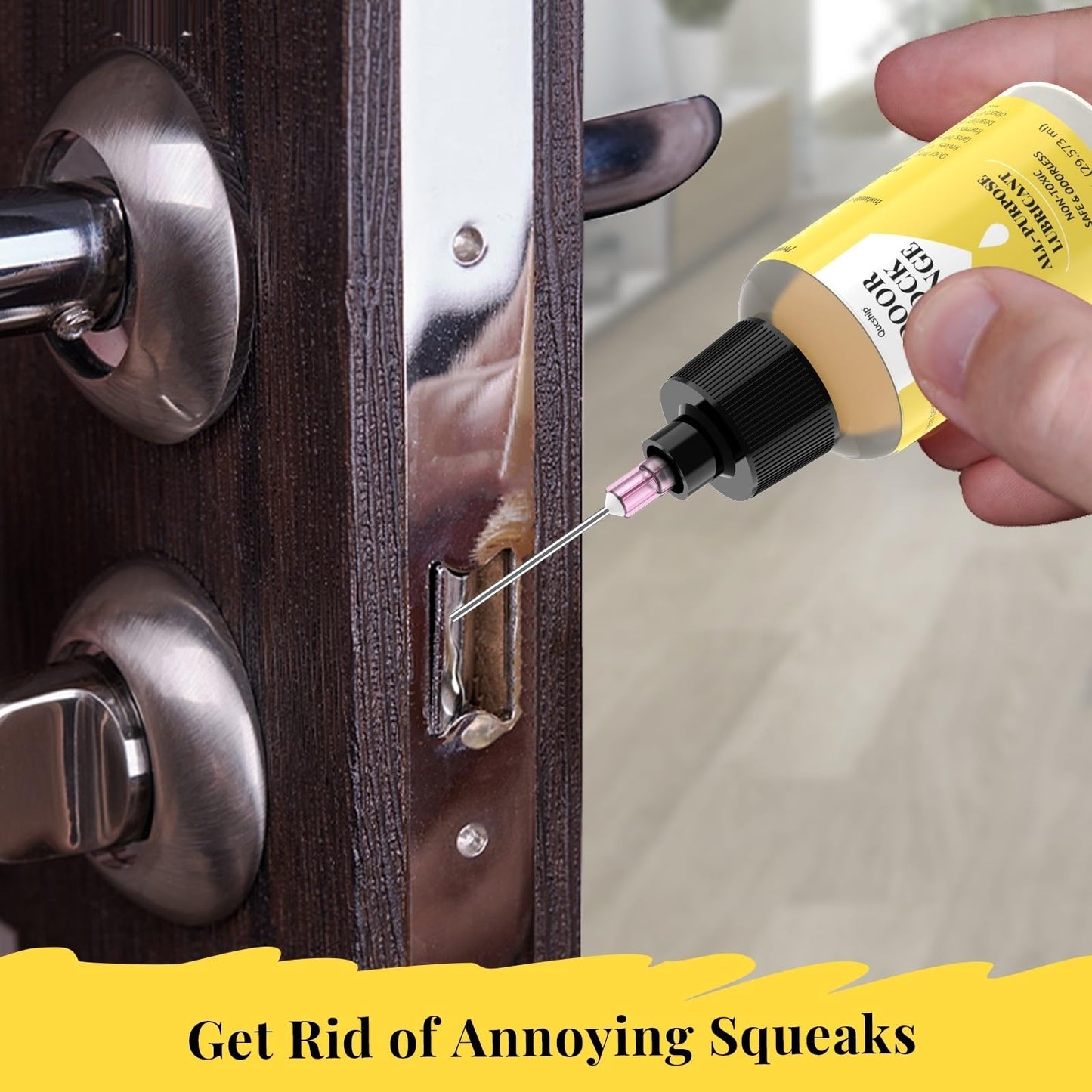 Qucship Door Hinge Lubricant 1 oz Needle Oiler, Upgraded Squeaky Door Hinge Lubricant for Lock, Tools, Bicycles