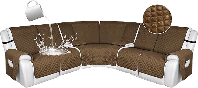 HDCAXKJ 100% Waterproof Reclining Sectional Couch Covers L Shape Recliner Sofa