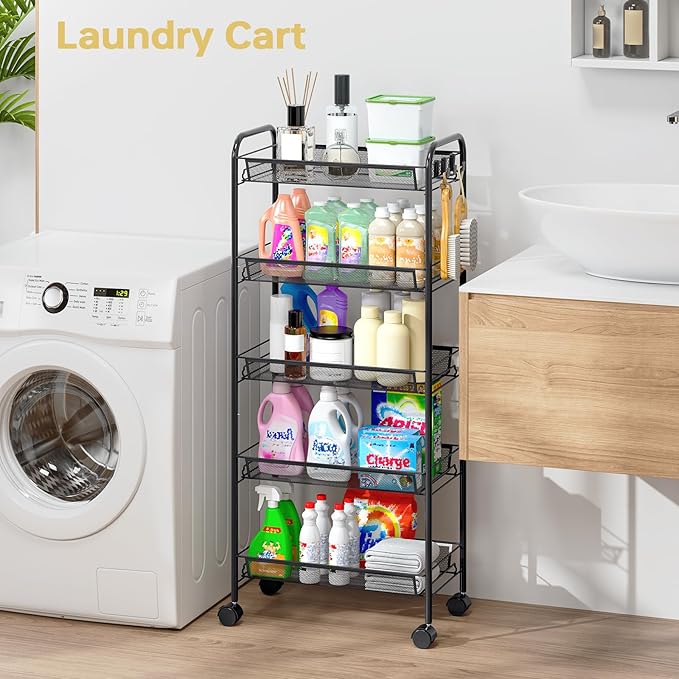 TOOLF 5-Tier Metal Utility Cart