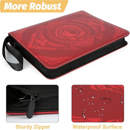 9-Pocket Card Binder for MTG,720 Double Sided Pocket PU Trading Collection Binder,Premium Collector Card Album for MTG,TCG,Yugioh,Game Cards(Red)