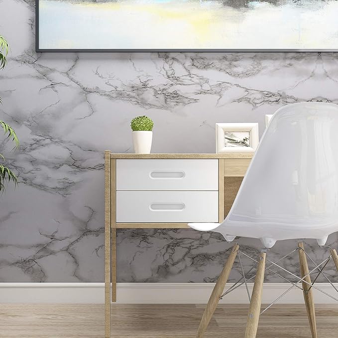 Art3d 17.3" x 120" Wall Panel Marble