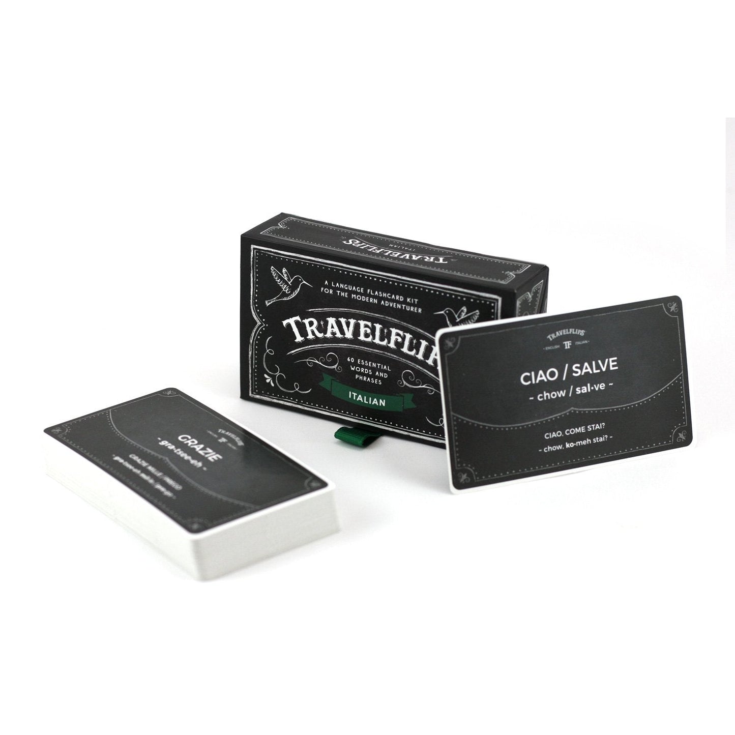 Italian Flash Cards - Learn Italian Language Vocabulary Words and Phrases - Basic Sentences for Beginners - Gift for Travelers, Kids, and Adults - Language Cards by Travelflips