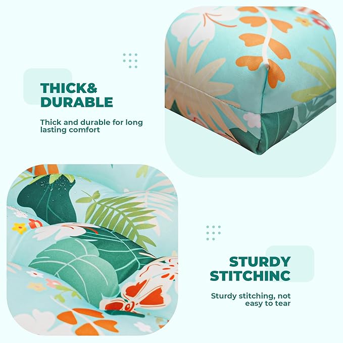 DANGHOOGY Wicker Chair Cushions, Waterproof Outdoor Loveseat Cushions