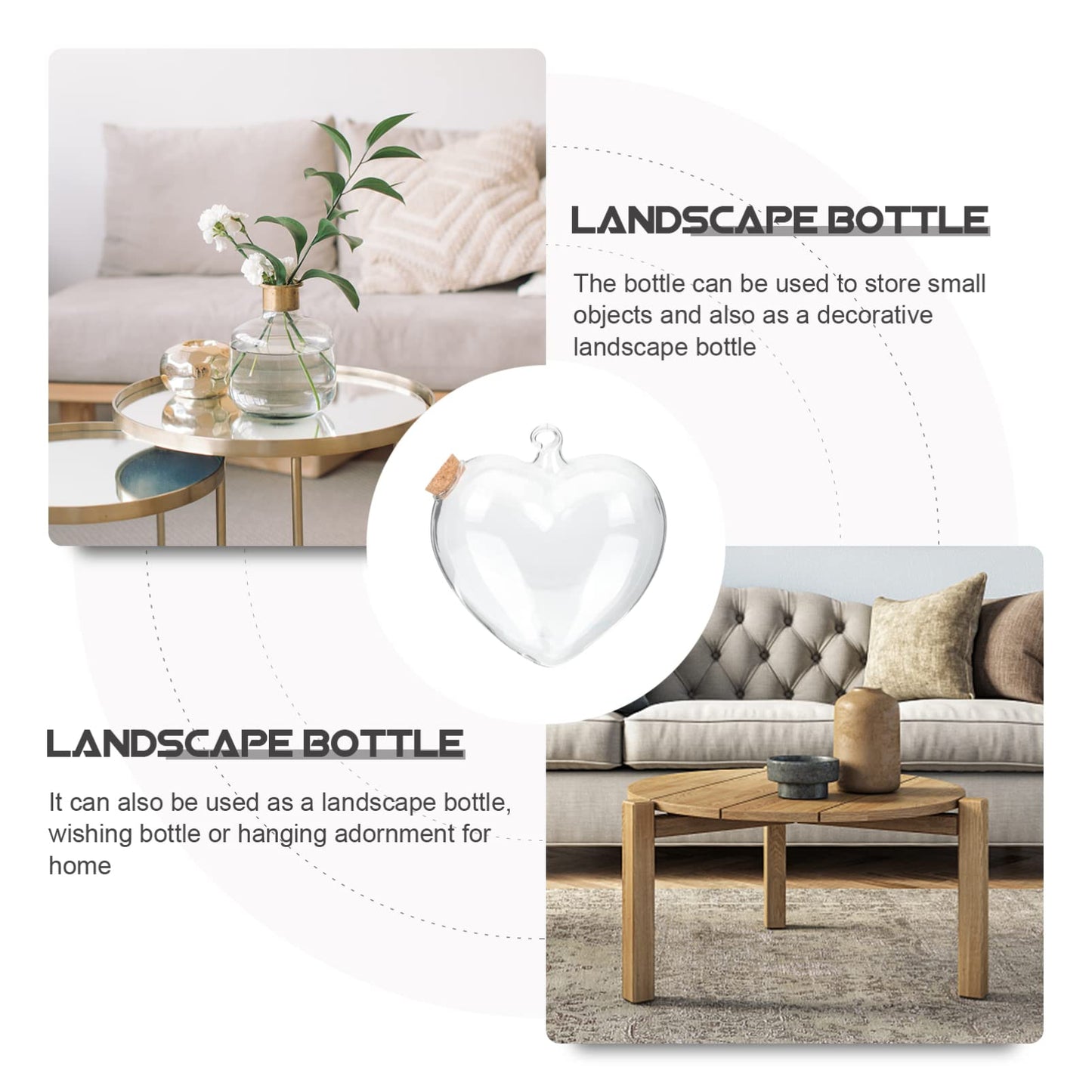 Cabilock Bottles Small Terrarium Small Terrarium Glass Empty Container Plants Showing Bottle Shaped Wishing Bottle for Home Paper Star Bottle Glass Favor Jars Small Glass Jars