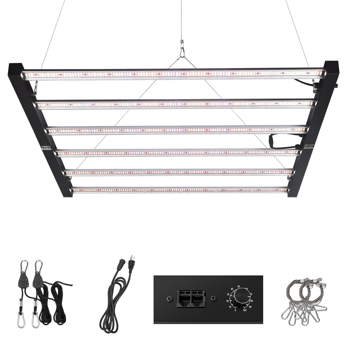 SZHLUX 720W LED Grow Light, Dimmable Full Spectrum Grow Lamp, Foldable 6-Bar Plant Growing Light for Indoor Plants, High PPFD Grow Lights for Hydroponic Greenhouse Veg Bloom